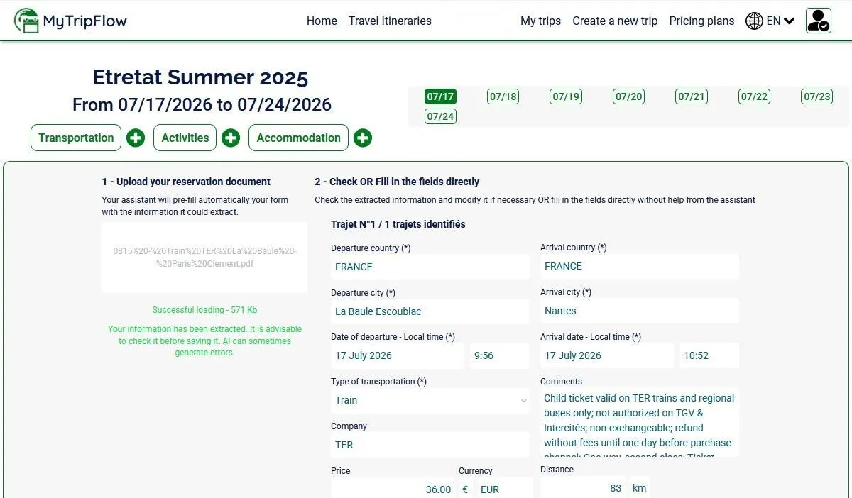 Automatic extraction of information using AI