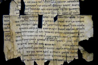 Part of Dead Sea Scroll 28a from Qumran Cave 1. The Jordan Museum, Amman