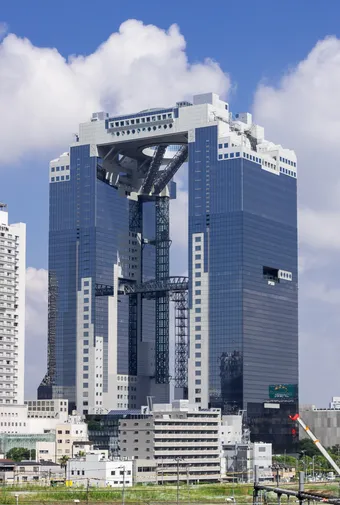 a two-tower mixed-use skyscrape, located on the outskirts of the Umeda business district, Osaka