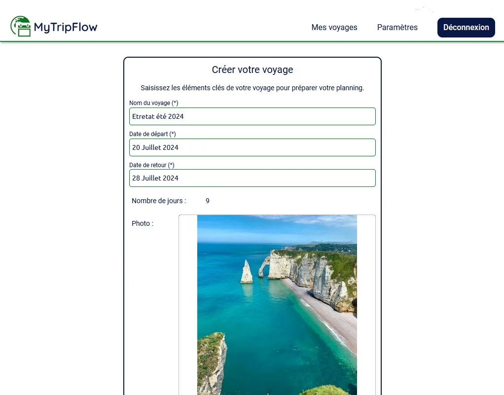 Create trip with forecasted dates