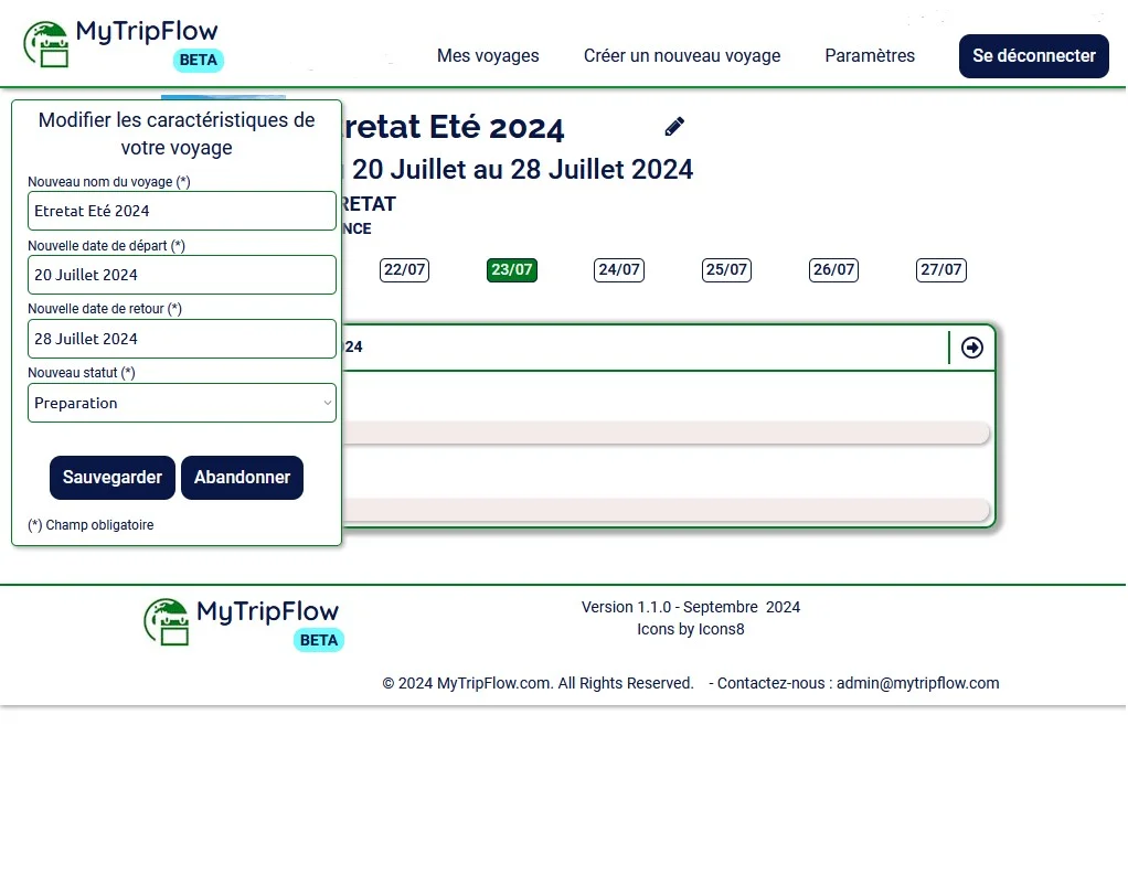 Easy modification of calendar information